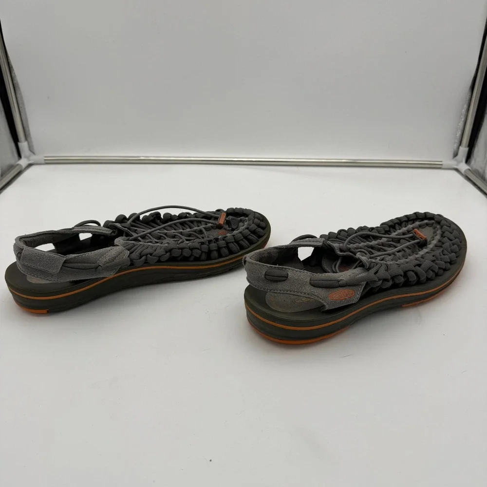 Keen Uneek Grey Orange Cord Sandals Mens 10 1018601 Outdoor Water Shoes